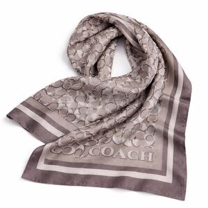 Coach Silver and Gray Monogram Scarf